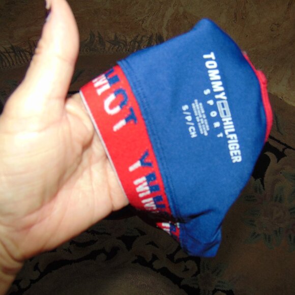 Tommy Hilfiger Sports Bra Cross Back Blue Red Logo Strappy Classic Y2K Womens S - Picture 3 of 3